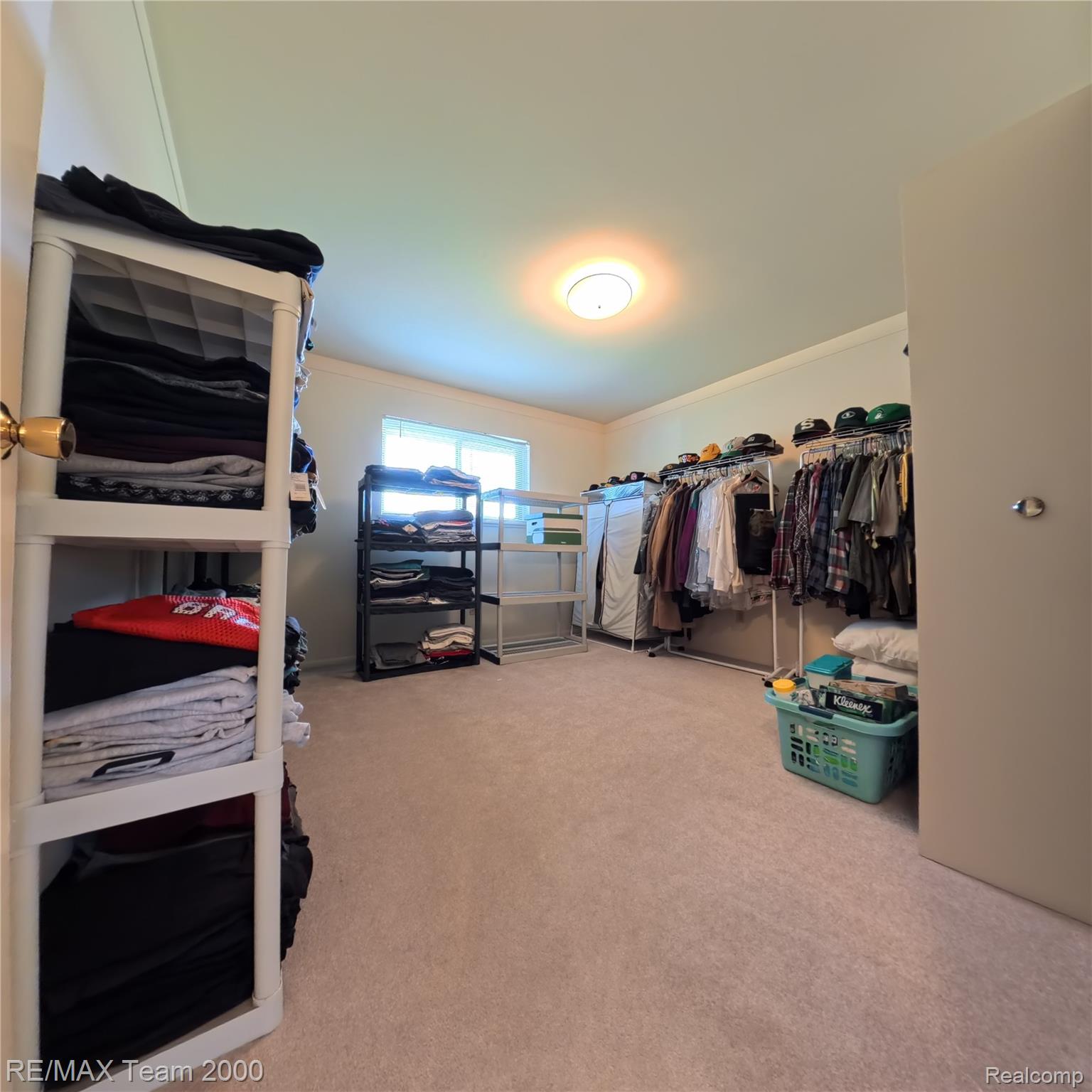 2104 Whittier Road Ypsilanti, MI 48197 - Photo 20 of 45 Bedroom with light colored carpet, ornamental molding, and a closet