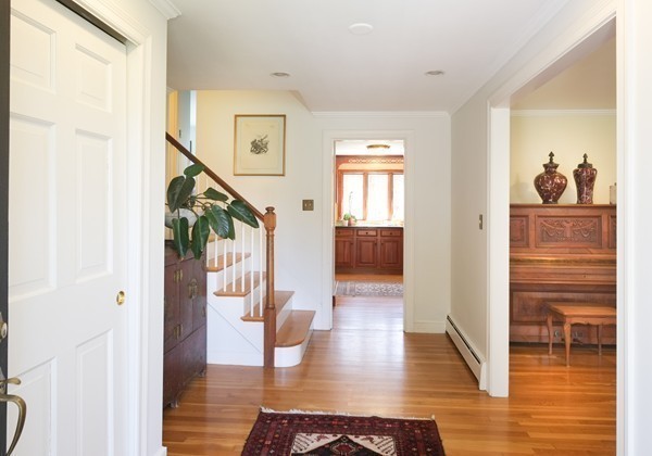123 Draper Road Wayland, MA 01778 - Photo 14 of 30 a view of a hallway view with wooden floor and staircase
