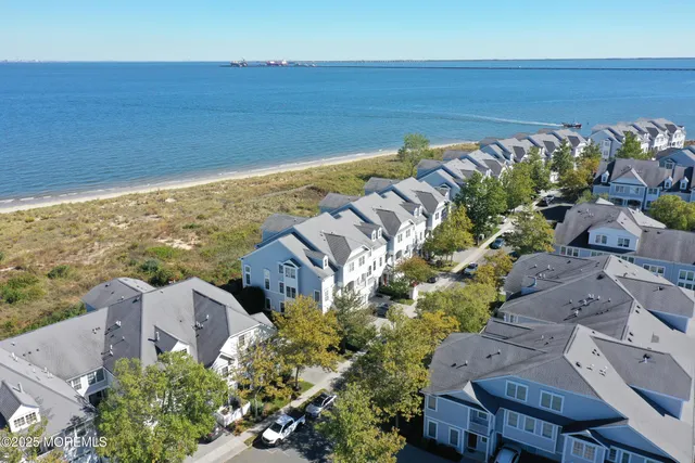an aerial view of a house with a outdoor space