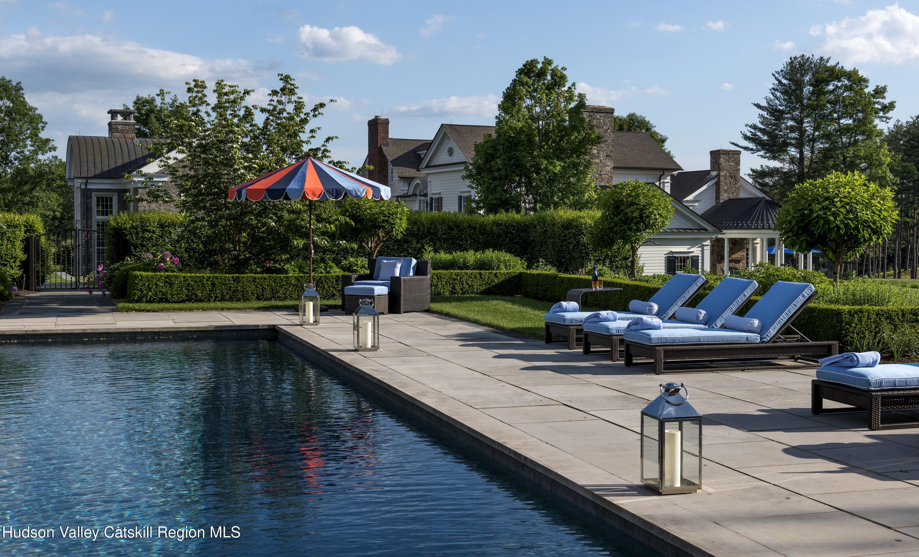 309 Woodstock Road Millbrook, NY 12545 - Photo 35 of 51 a view of swimming pool with outdoor seating and plants