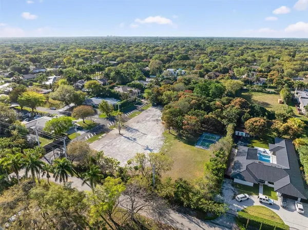a view of a trees with a yard