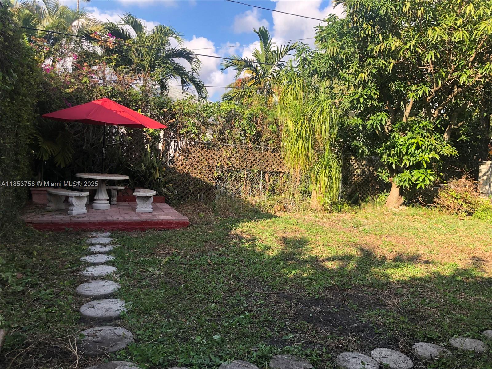 1619 Southwest 13th Street Miami, FL 33145 - Photo 44 of 46 a backyard of a house with yard and outdoor seating
