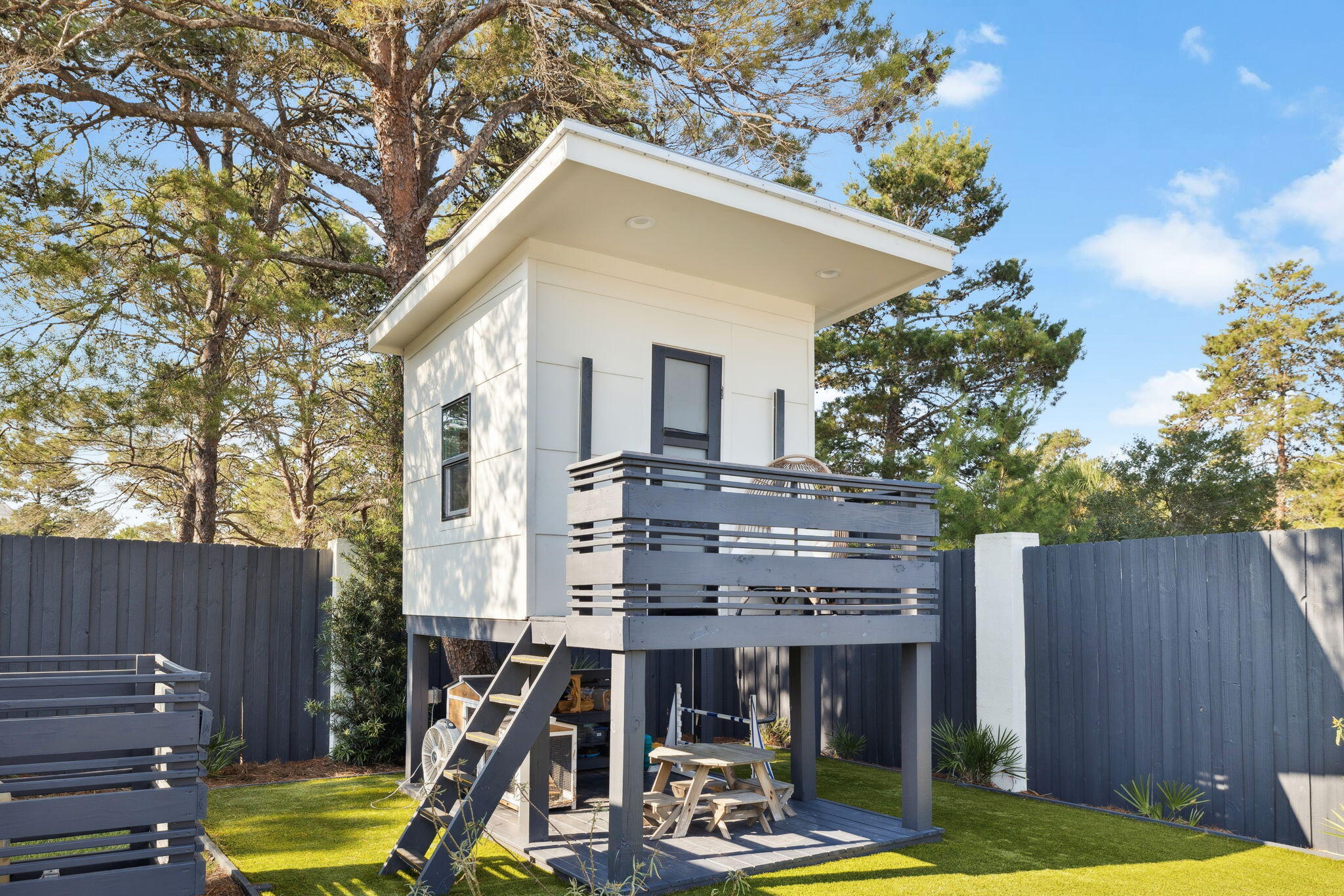 114 Surfside Drive Santa Rosa Beach, FL 32459 - Photo 32 of 45 a view of a house with a small yard and wooden fence