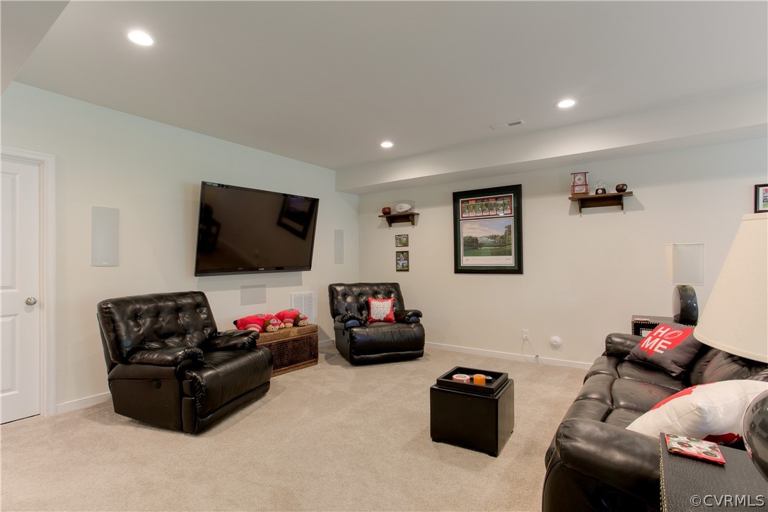 16019 Longlands Road Chesterfield, VA 23832 - Photo 38 of 50 Basement space is perfect for watching sports, mov