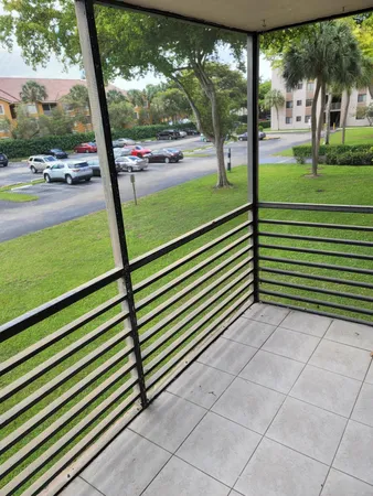a view of an outdoor space and swimming pool