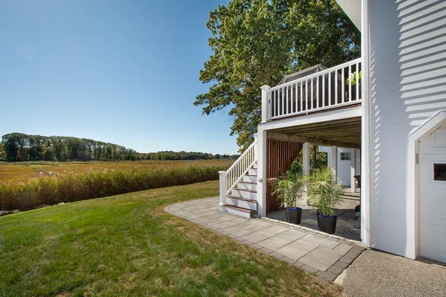a view of balcony with small garden