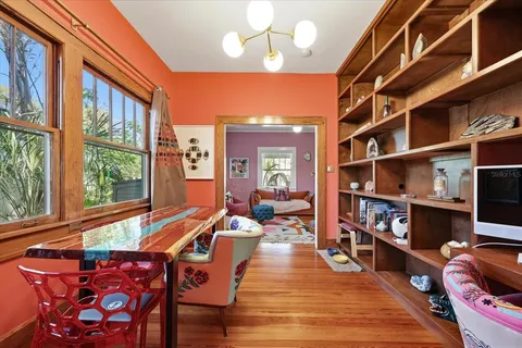 a very nice looking living room with a large window