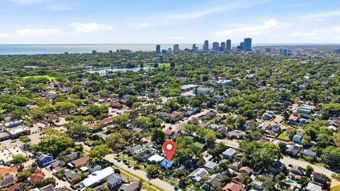 an aerial view of multiple house