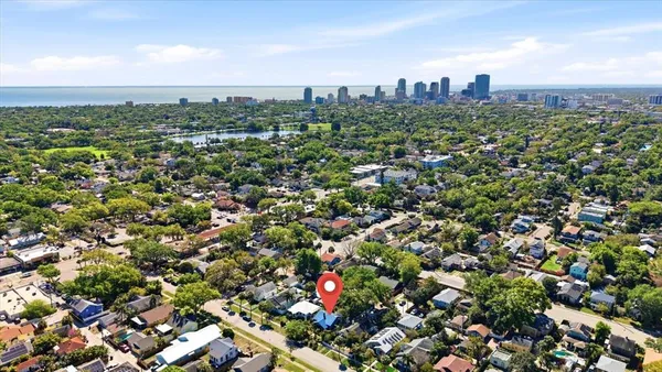 an aerial view of multiple house