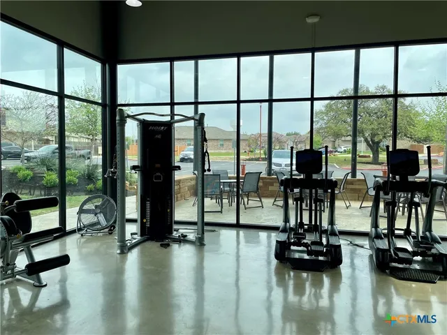 a view of a park with slide