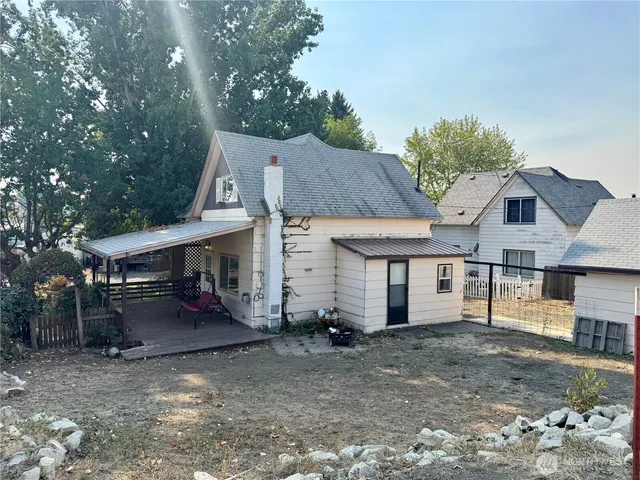 a view of a house with a patio