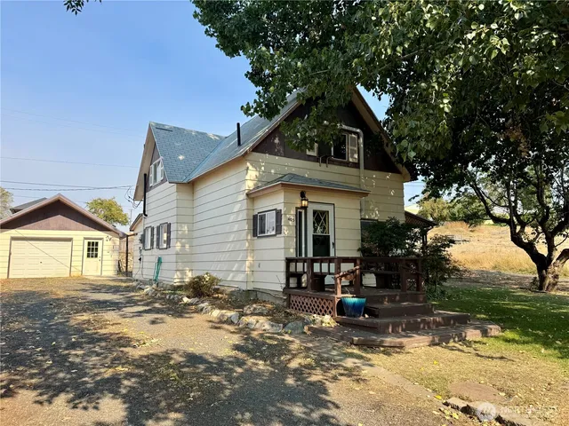 a view of a house with a patio