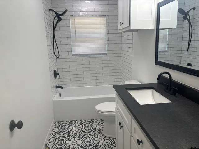 a bathroom with a toilet a sink and bathtub