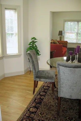 a living room with furniture