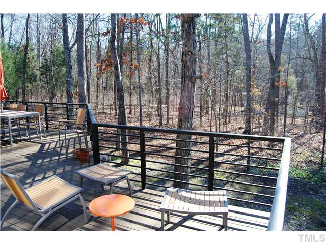 3919 Swarthmore Road Durham, NC 27707 - Photo 20 of 24 Fenced backyard is low maintenance and natural. Back Yard