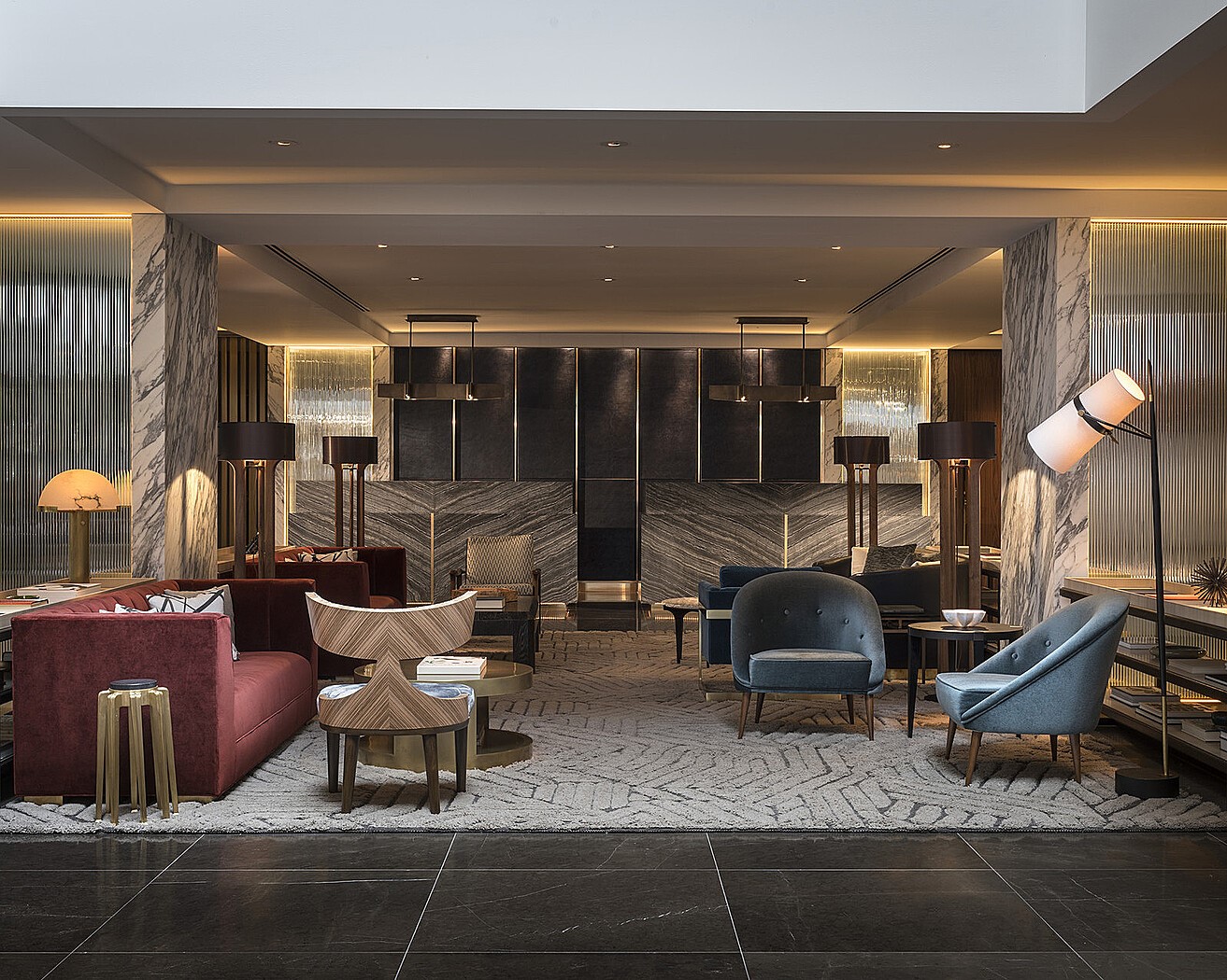 1111 Caroline Street, Unit 2901 Houston, TX 77010 - Photo 38 of 46 a living room with furniture and a lamp