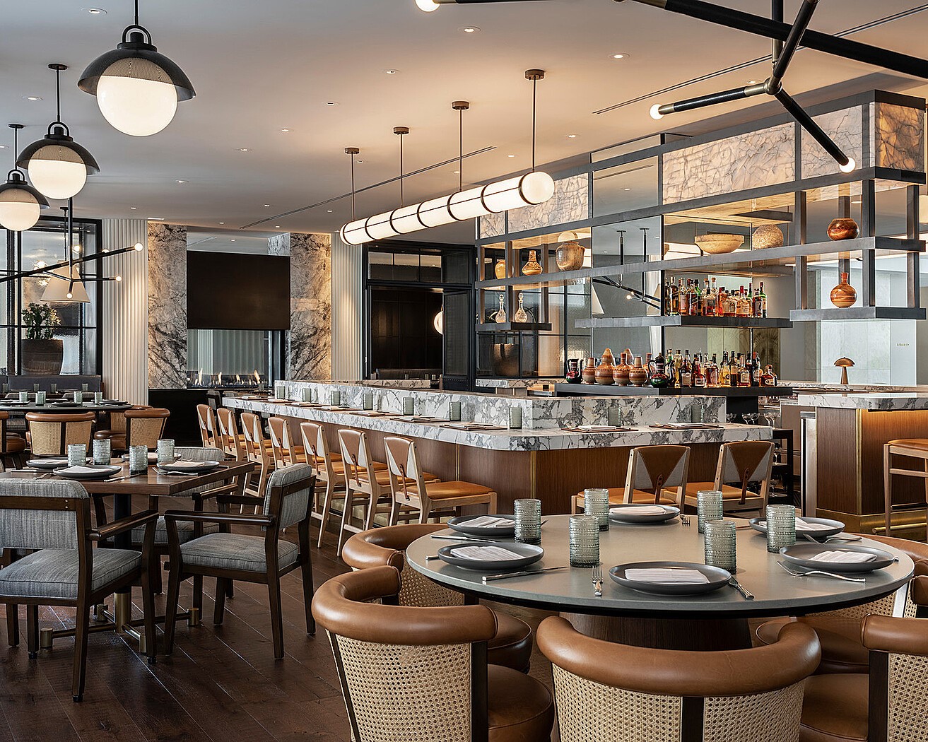 1111 Caroline Street, Unit 2901 Houston, TX 77010 - Photo 6 of 46 a view of a dining room with furniture and wooden floor