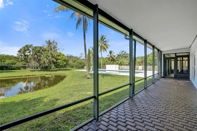a view of lake from a balcony