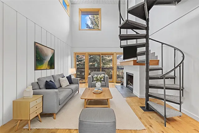 a living room with furniture