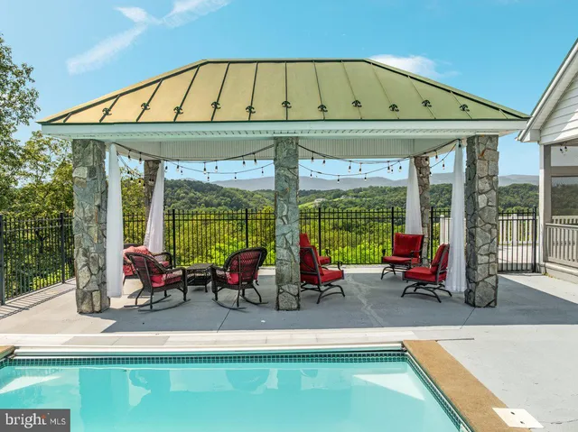 a view of a bunch of trees in background