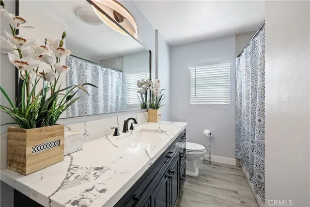 a bathroom with a sink a mirror and a toilet