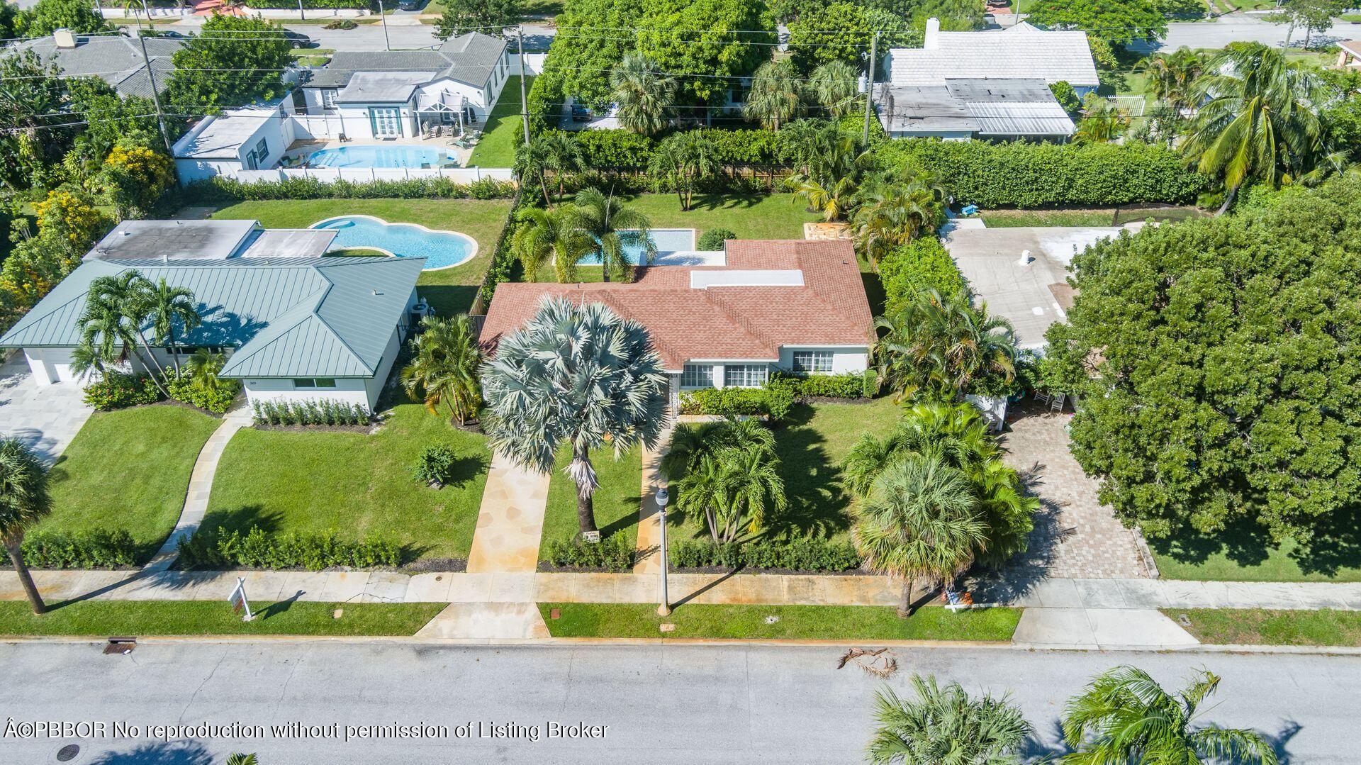 361 Franklin Road West Palm Beach, FL 33405 - Photo 29 of 32 an aerial view of a house with a garden and swimming pool
