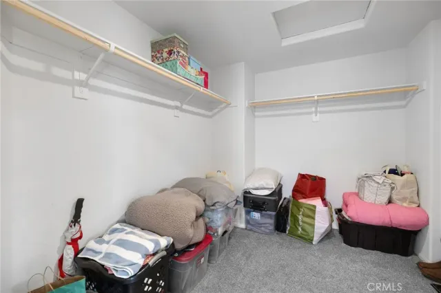 an empty room with fan