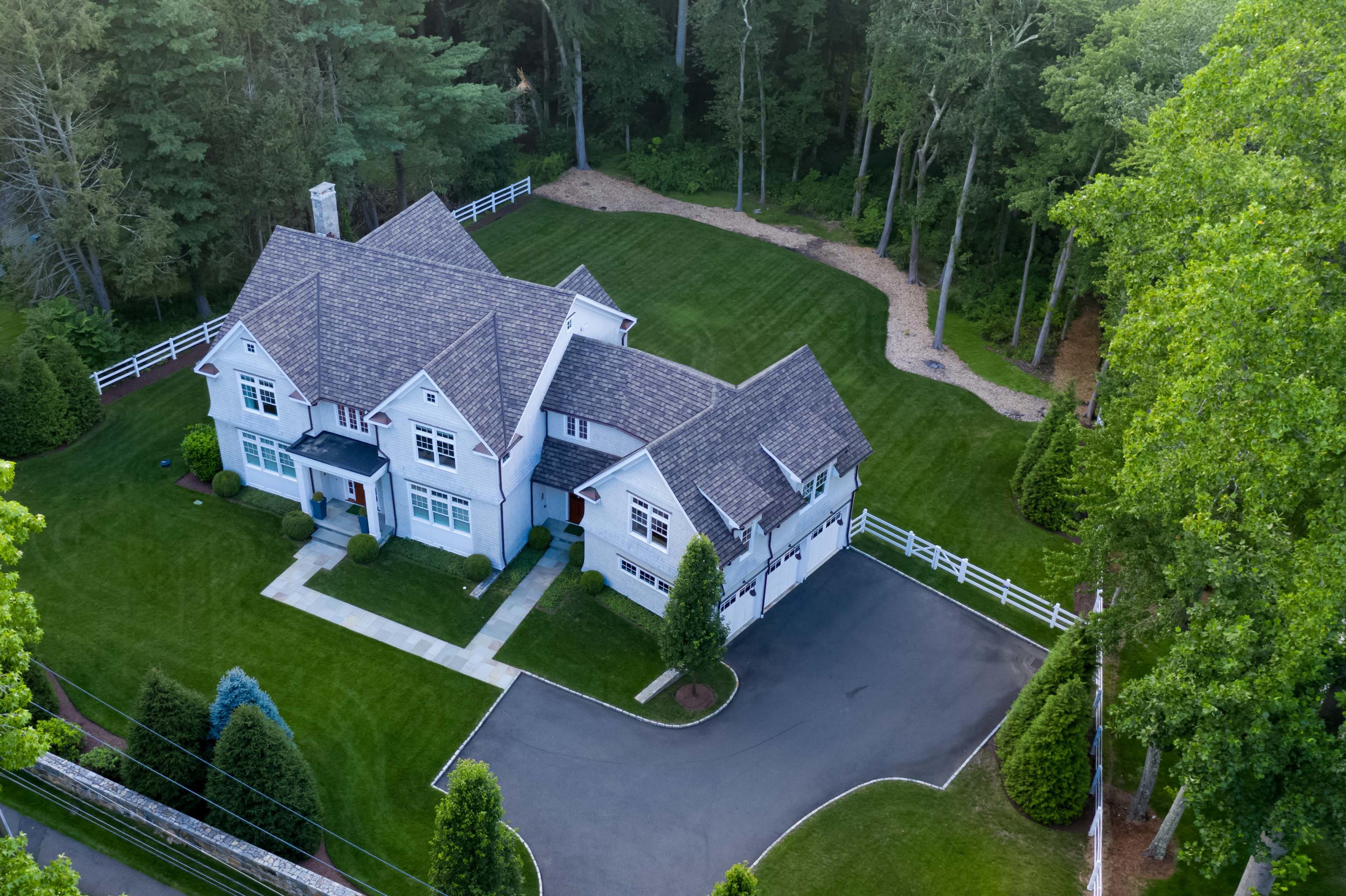 275 Middlesex Road Darien, CT 06820 - Photo 58 of 64 an aerial view of a house with garden space and street view