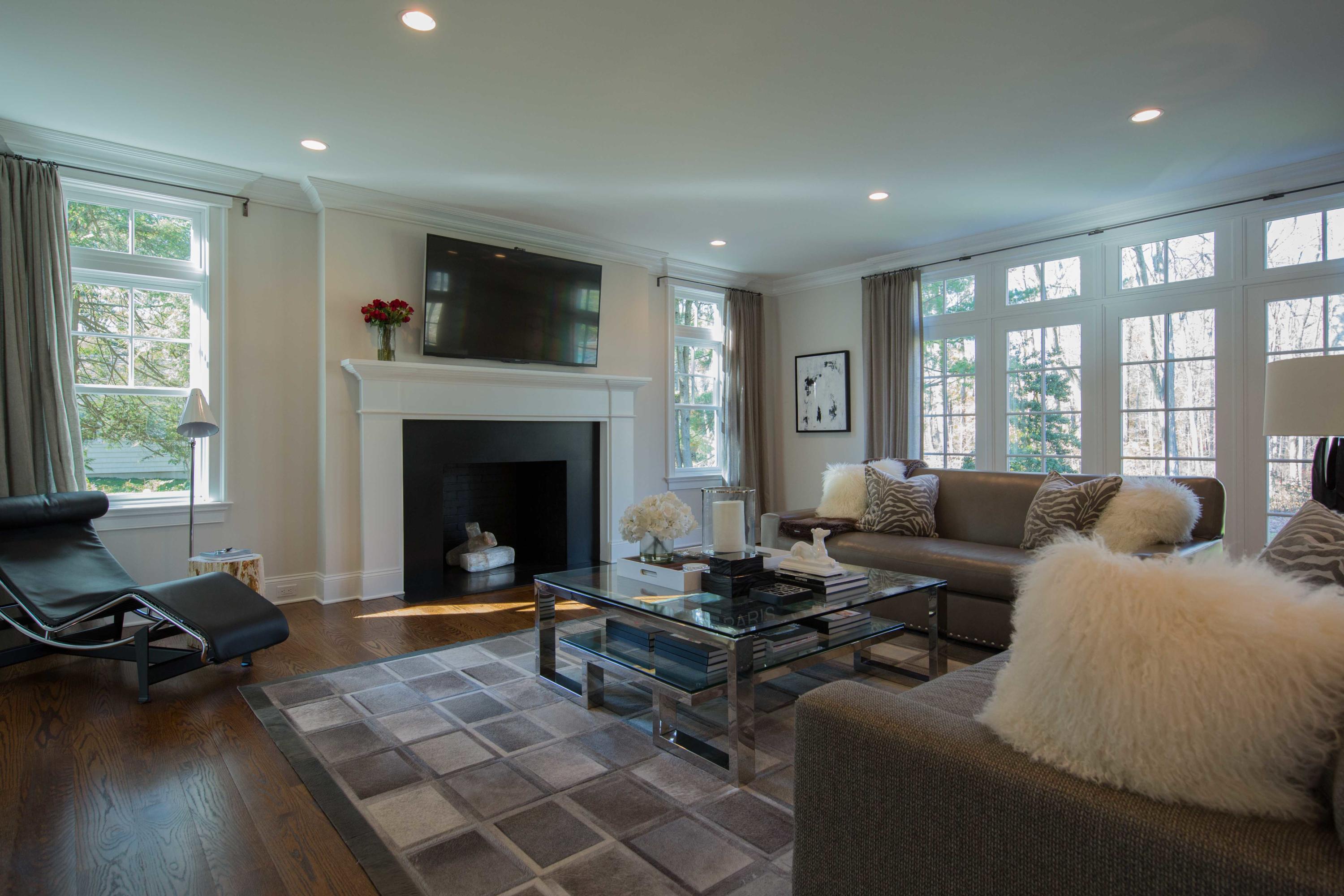 275 Middlesex Road Darien, CT 06820 - Photo 8 of 64 a living room with furniture window and a fireplace