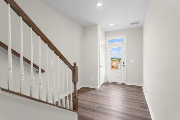 a view of a lake with a big yard