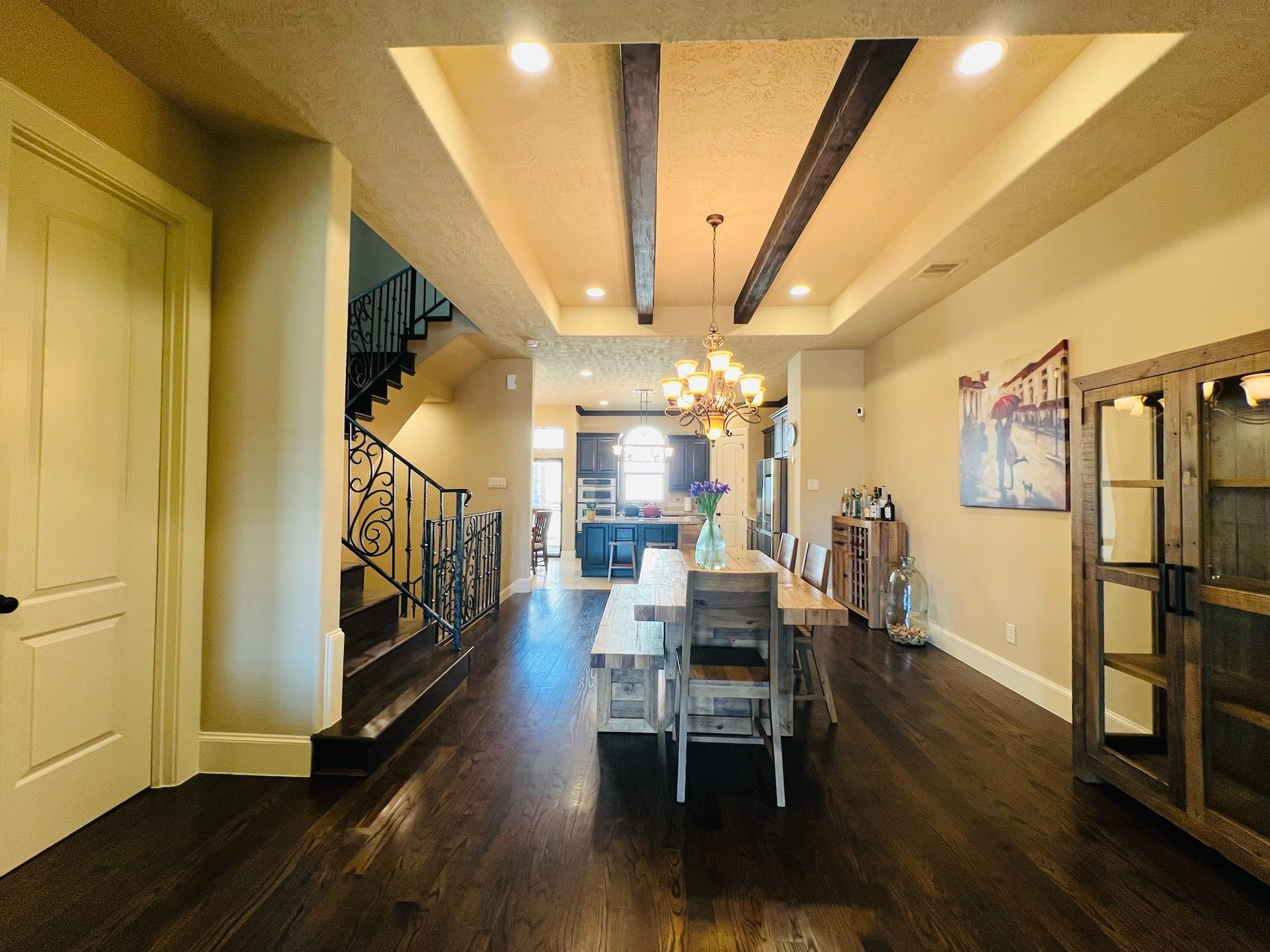 4310 Floyd Street, Unit B Houston, TX 77007 - Photo 15 of 44 a dining room with wooden floor a table and chairs