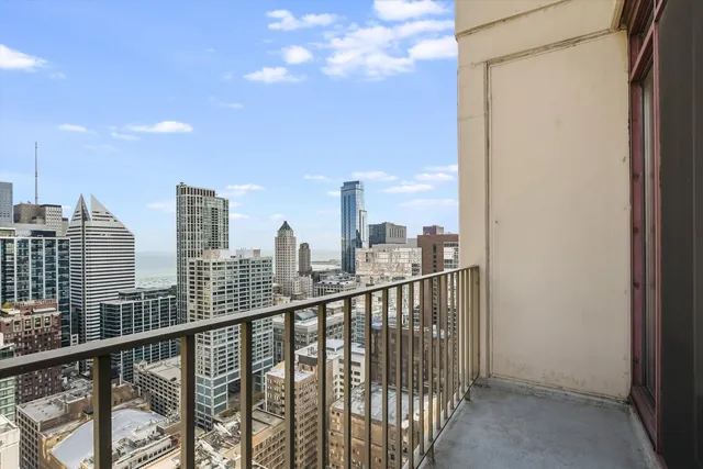 a view of city from balcony