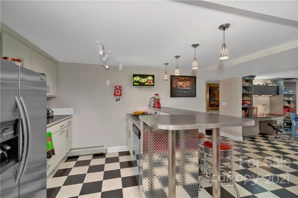 9 Forest Road Biltmore Forest, NC 28803 - Photo 29 of 36 a kitchen view with stainless steel appliances kitchen island granite countertop a sink and a refrigerator