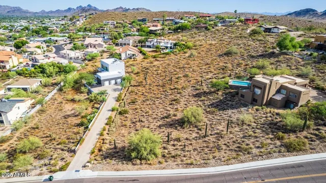 a view of a house with a mountain