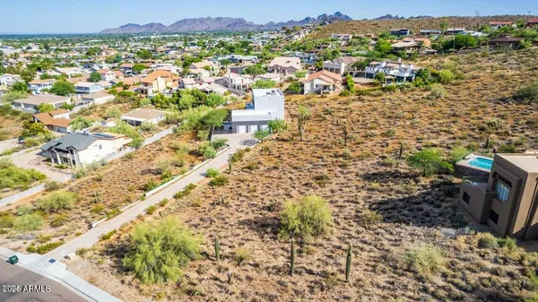a view of a city with a mountain