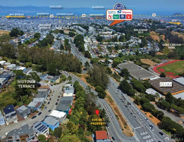 an aerial view of city
