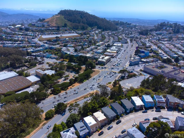 an aerial view of multiple house
