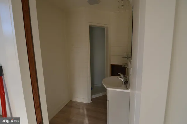 a small space with a sink