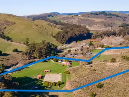 a view of an ocean and city