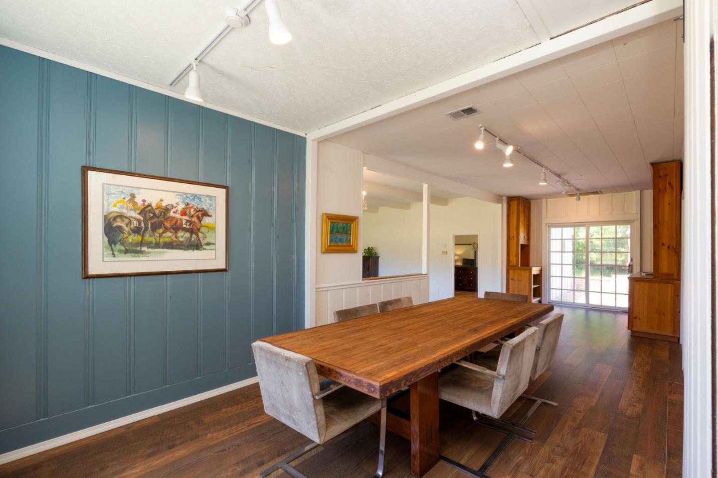 1650 Stage Road Pescadero, CA 94060 - Photo 18 of 55 a view of a dining room with furniture window and wooden floor