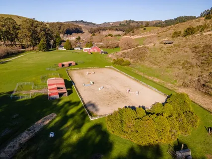 an aerial view of a house