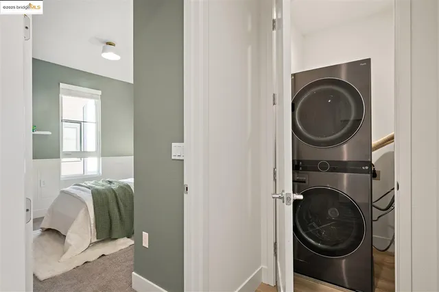 a utility room with a washer and dryer
