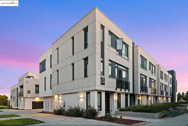 a view of a large white building