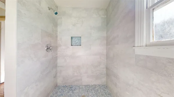 a bathroom with a shower