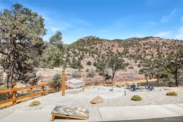 a view of a road with yard