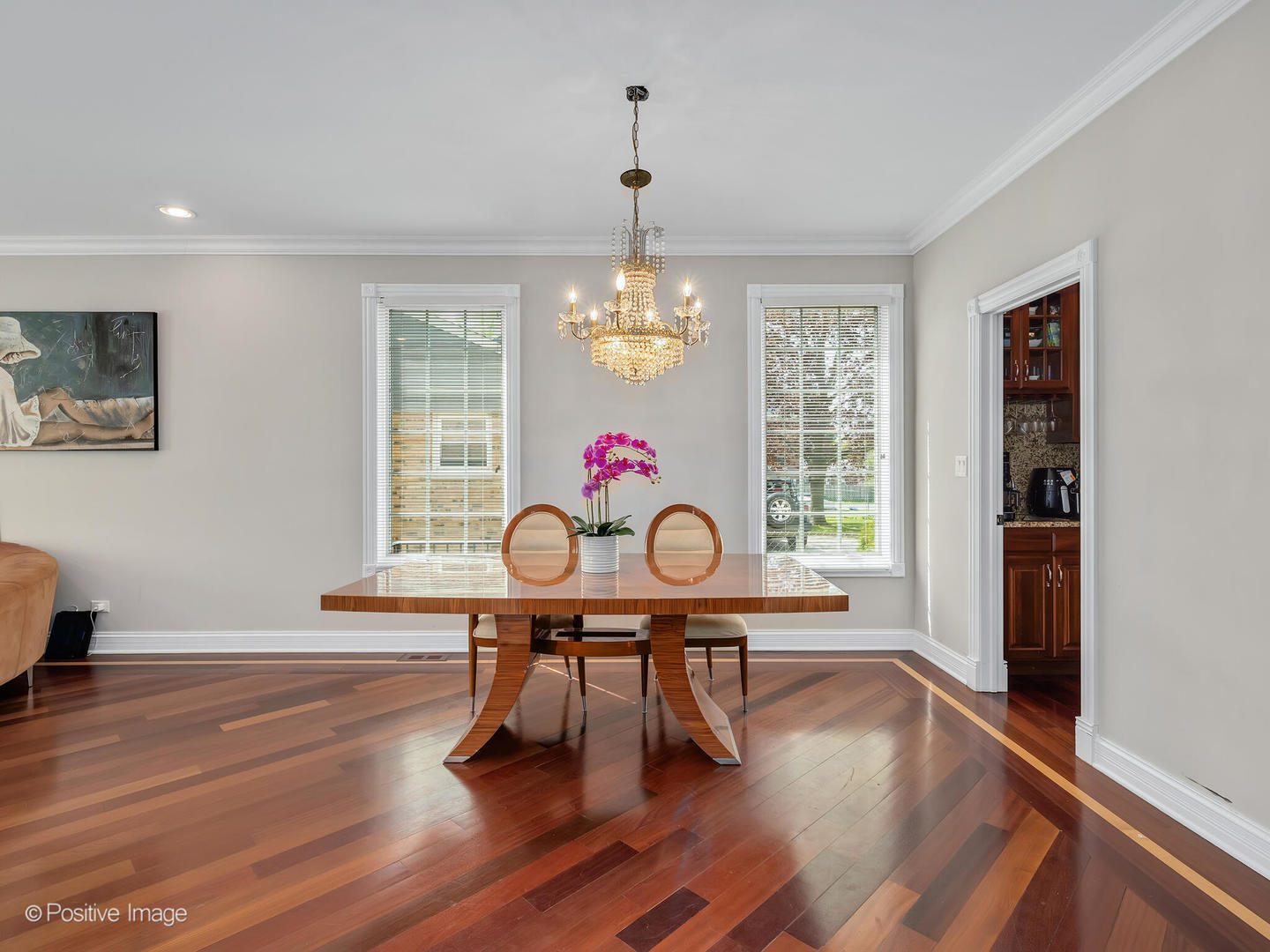 2804 Central Road Glenview, IL 60025 - Photo 11 of 41 a view of a dining room with furniture wooden floor and chandelier