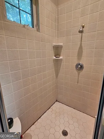 a bathroom with a shower