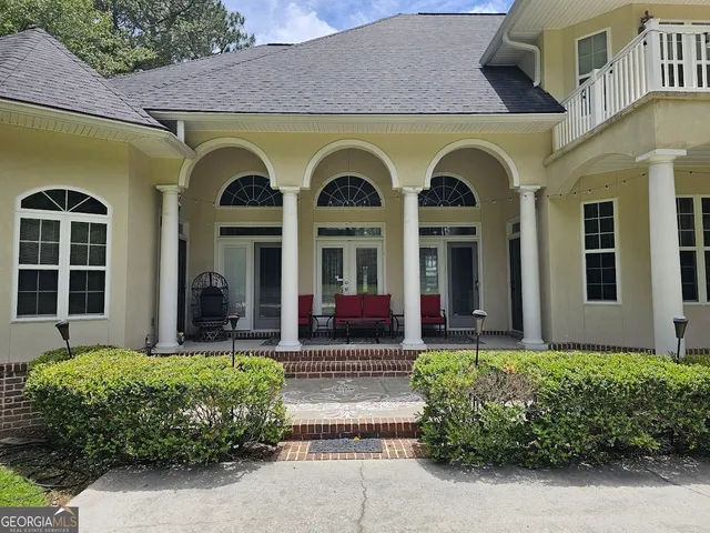 a front view of a house
