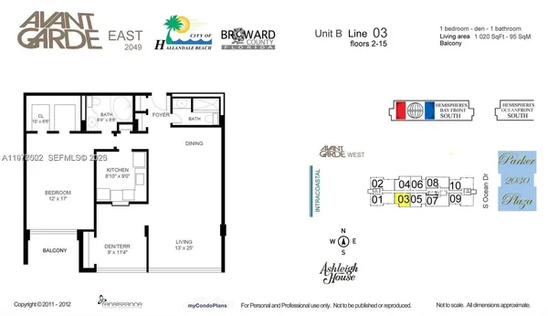 $2,190 | 2049 South Ocean Drive, Unit 503, Hallandale Beach, FL 33009