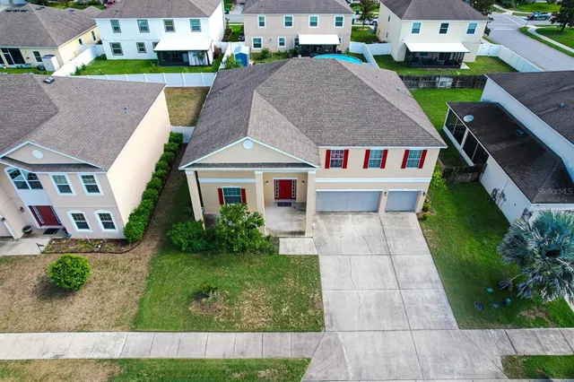 an aerial view of a city